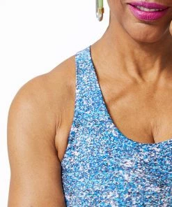 Terez Bras & Tops Blue Glitter Hi-Shine Bra