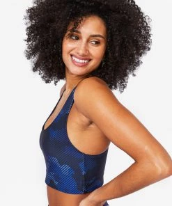 Terez Bras & Tops Navy Camo Stripe Hi-Shine Sports Bra 9 Terez Bras & Tops Navy Camo Stripe Hi-Shine Sports Bra