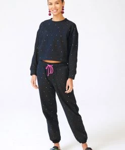 Terez Bras & Tops Black Gems Crop Crew