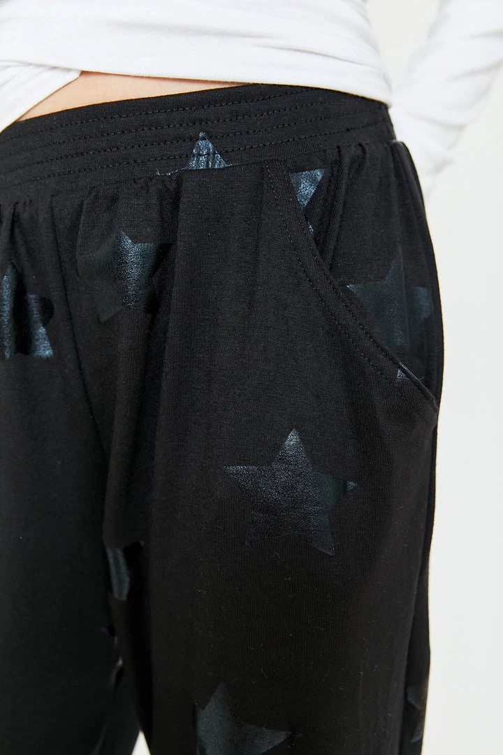 Terez Girls Black Star Foil Lightweight Jogger 6 Terez Girls Black Star Foil Lightweight Jogger