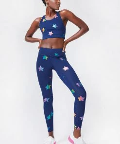 Terez Navy Rainbow Star Foil UpLift Sports Bra