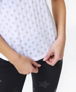 Terez White Burnout Star Tank Bras & Tops 10 Terez White Burnout Star Tank Bras & Tops