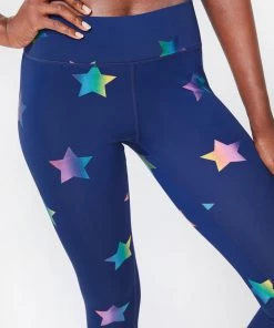 Terez Best Sellers Navy Rainbow Star Foil UpLift Leggings