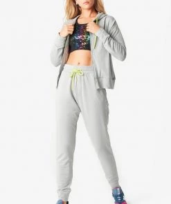 Terez Dove Gray CozyCozy Full Zip Hoodie