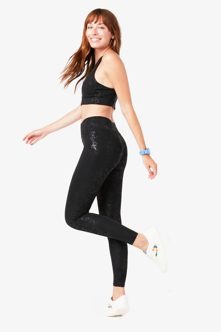 Terez Best Sellers Black Tonal Foil Haze UpLift Leggings 10 Terez Best Sellers Black Tonal Foil Haze UpLift Leggings
