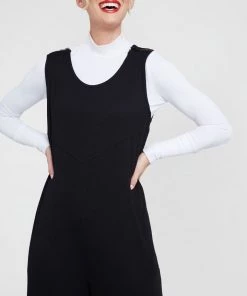 Terez Ribbed Bump Squad Jumpsuit In Black Maternity