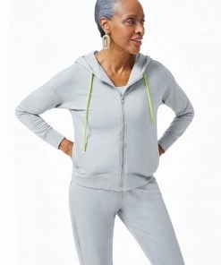 Terez Dove Gray CozyCozy Full Zip Hoodie