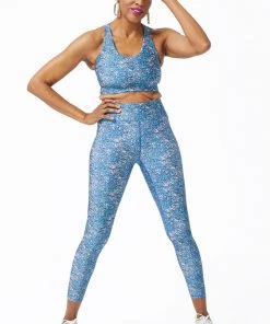 Terez Bras & Tops Blue Glitter Hi-Shine Bra