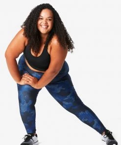 Terez Navy Camo Stripe Hi-Shine Leggings