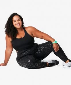 Terez Best Sellers Black Cheetah Foil UpLift Leggings
