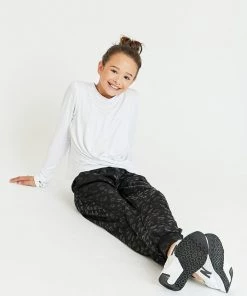Terez Girls Black Cheetah Foil Jogger