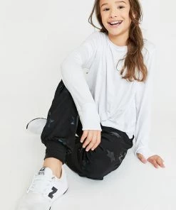 Terez Girls Black Star Foil Lightweight Jogger