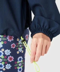 Terez Bras & Tops Navy Neon Streak RipStop Windbreaker