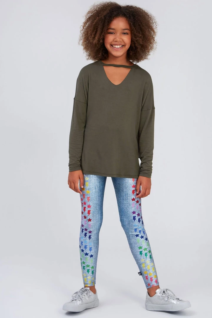 Terez Girls Army Green V Long Sleeve 3 Terez Girls Army Green V Long Sleeve