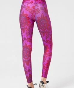 Terez Ruby Amethyst Damask Hi-Shine Leggings