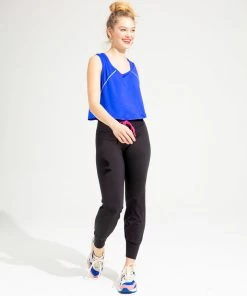 Terez Bras & Tops Cobalt WorkIt Crop Racerback Tank