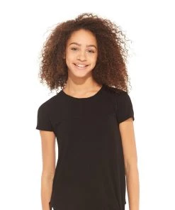 Terez Girls Black Tie Front T-Shirt
