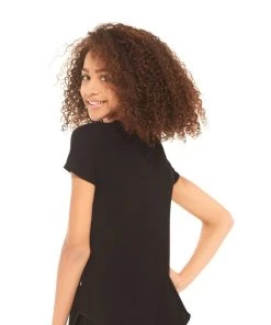 Terez Girls Black Tie Front T-Shirt