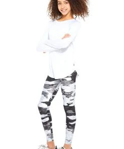 Terez Girls Heathered Gray Camo Leggings