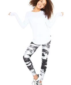 Terez Girls Heathered Gray Camo Leggings