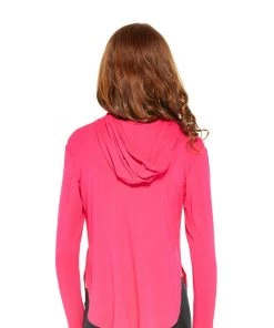 Terez Girls Hot Pink Hooded Long Sleeve