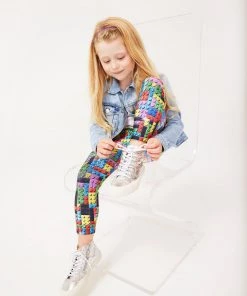 Terez Girls The Charmsters Glitter Blocks Leggings