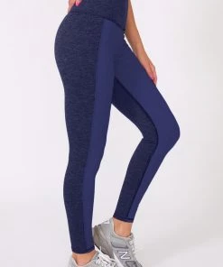Terez X Goop Navy And Heathered Navy Colorblock TLC Leggings TLC Shop