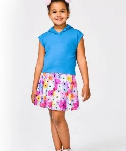 Terez Girls Turquoise Crop Hoodie New Arrivals