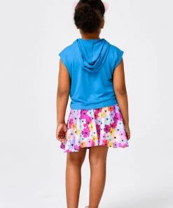 Terez Girls Turquoise Crop Hoodie New Arrivals