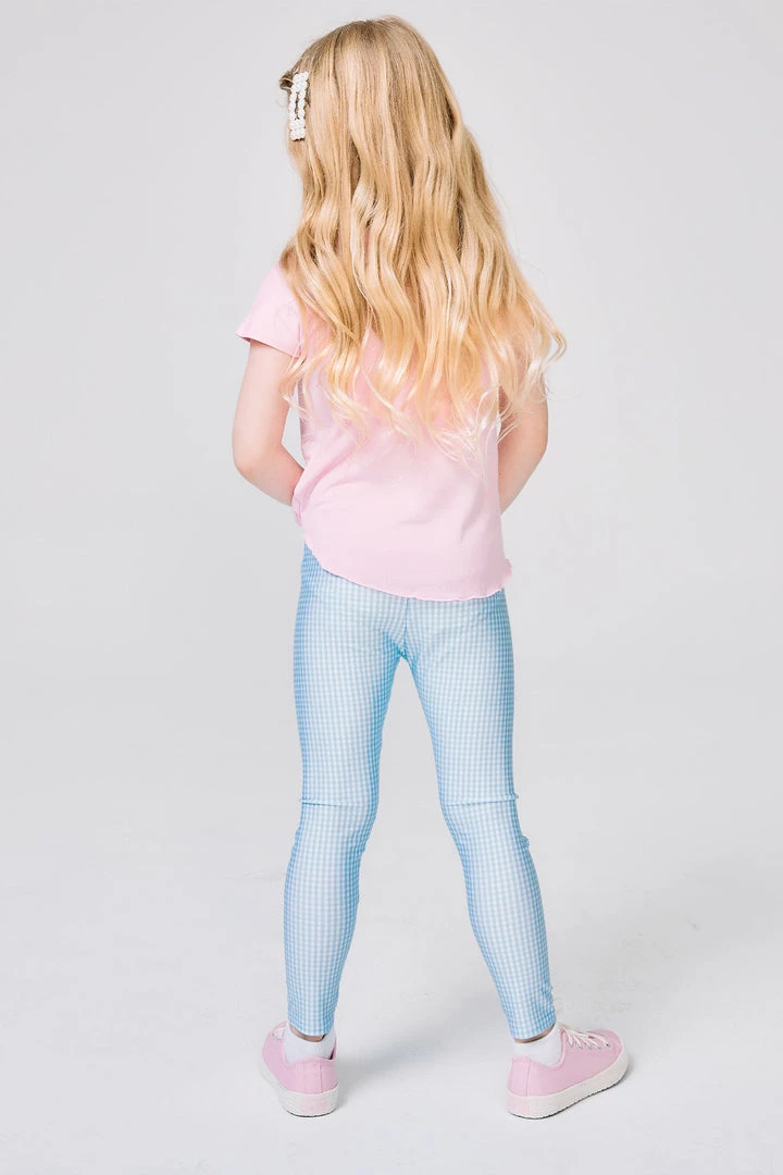 Terez New Arrivals Girls Blue Gingham Leggings 2 Terez New Arrivals Girls Blue Gingham Leggings