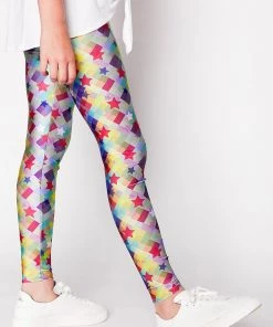 Terez Girls Checker Star Leggings