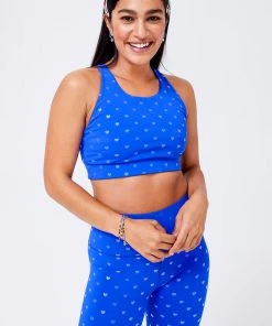 Terez Cobalt Heart Foil Uplift Sports Bra