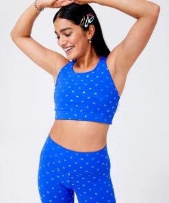 Terez Cobalt Heart Foil Uplift Sports Bra