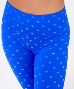 Terez Cobalt Heart Foil Uplift Leggings 14 Terez Cobalt Heart Foil Uplift Leggings