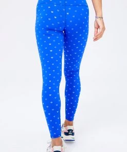 Terez Cobalt Heart Foil Uplift Leggings 12 Terez Cobalt Heart Foil Uplift Leggings