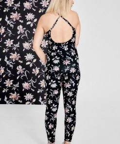 Golden Times Bodysuits Terez X Black Iris Midnight Lillies TLC Bodysuit