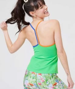 Terez Spring Green Colorblock TLC Y-Back Tank 8 Terez Spring Green Colorblock TLC Y-Back Tank