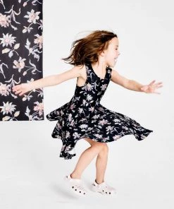 Terez X Black Iris Girls Midnight Lillies Skater Dress