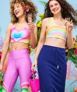 Terez New Arrivals Pastel Psychedelic Heart DuoKnit Sports Bra