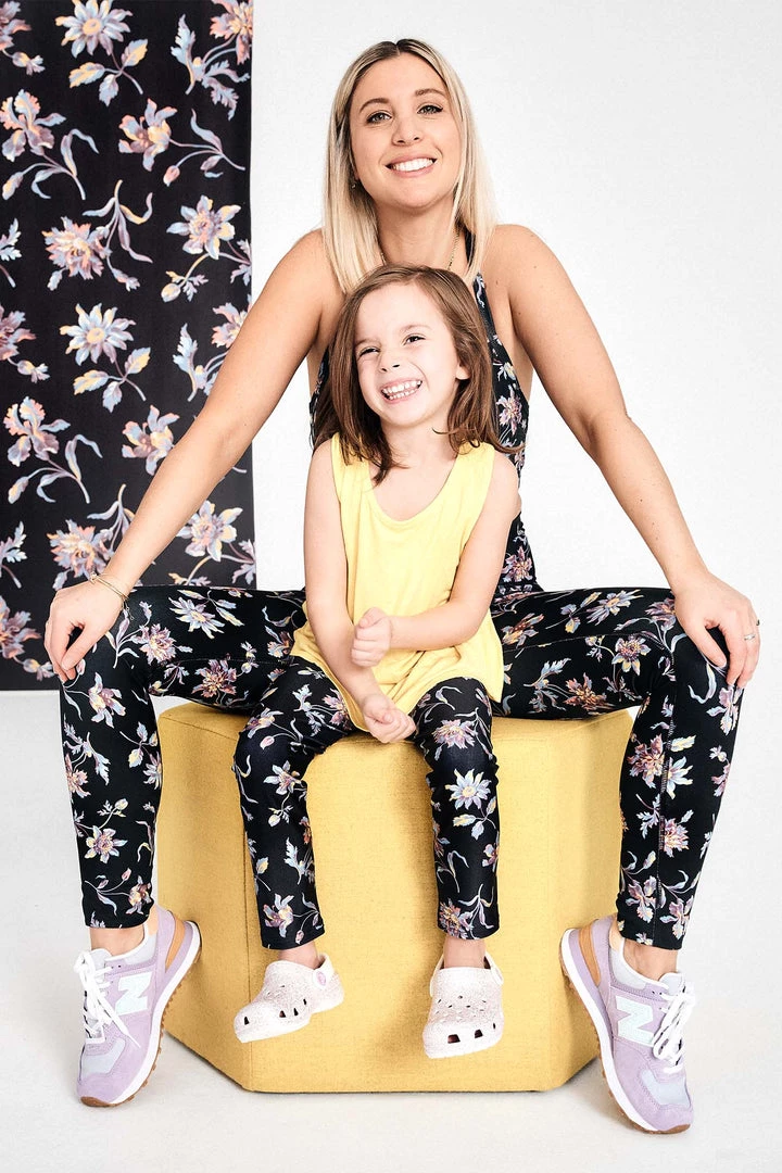 Terez X Black Iris Girls Midnight Lillies Leggings 2 Terez X Black Iris Girls Midnight Lillies Leggings