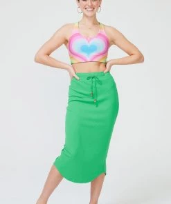 Terez New Arrivals Spring Green Rib Skirt