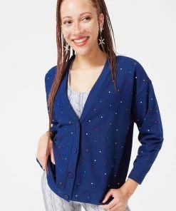 Terez Navy Gems Chili Cardigan Bras & Tops