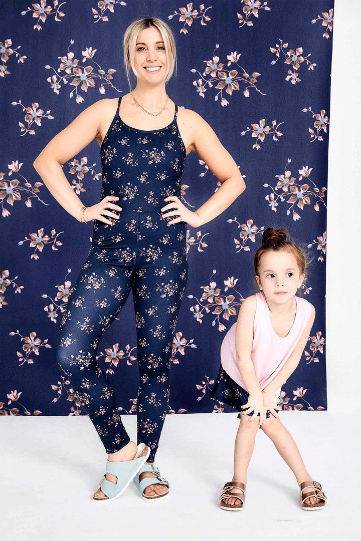 Golden Times Bodysuits Terez X Black Iris Navy Blue Blossom TLC Bodysuit 4 Golden Times Bodysuits Terez X Black Iris Navy Blue Blossom TLC Bodysuit