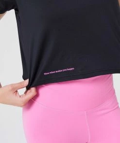 Terez Jet Black WorkIt Crop Tee New Arrivals