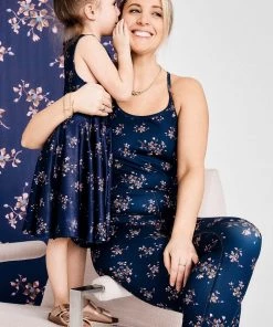 Terez X Black Iris Girls Navy Blue Blossom Skater Dress