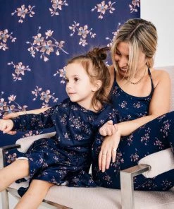 Terez X Black Iris Girls Navy Blue Blossom Sweatshirt