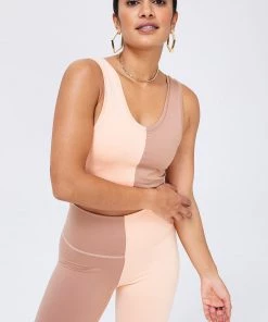 Terez Apricot And Camel Two Tone TLC Crop Top TLC Shop