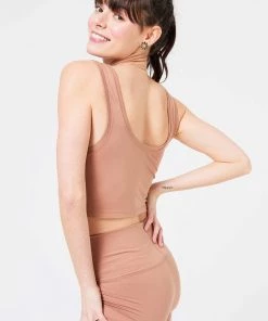 Terez Camel TLC Crop Top New Arrivals