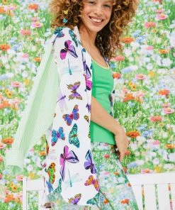 Terez Butterfly Patchwork Button Down