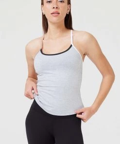 Terez Collegiate Gray Colorblock TLC Y-Back Tank